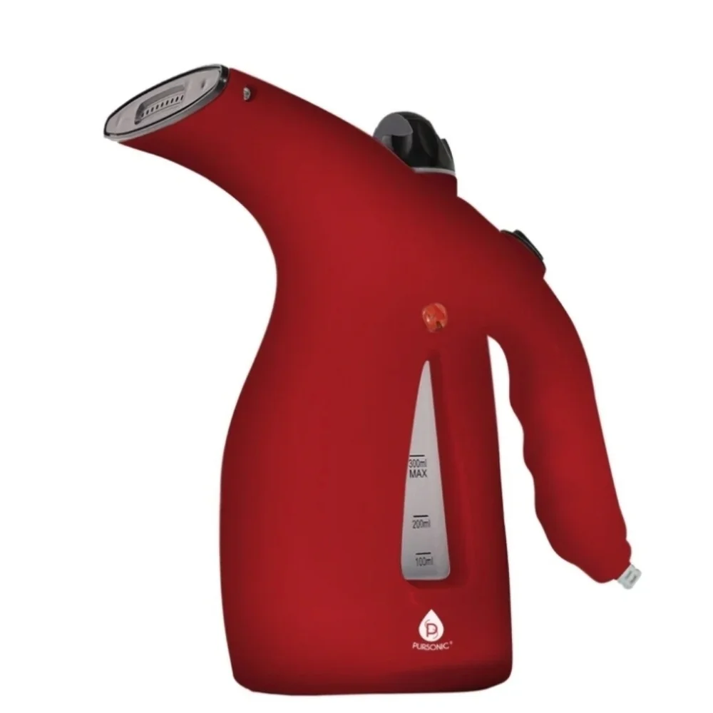 Pursonic Handheld Fabric Steamer In Red Color With Brush Attachment